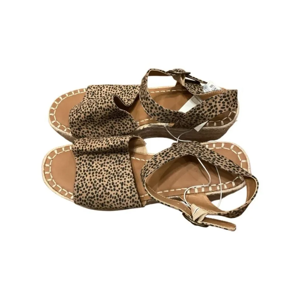 NWT Universal Thread leopard print Morgan espadrille wedge sandals Size 9